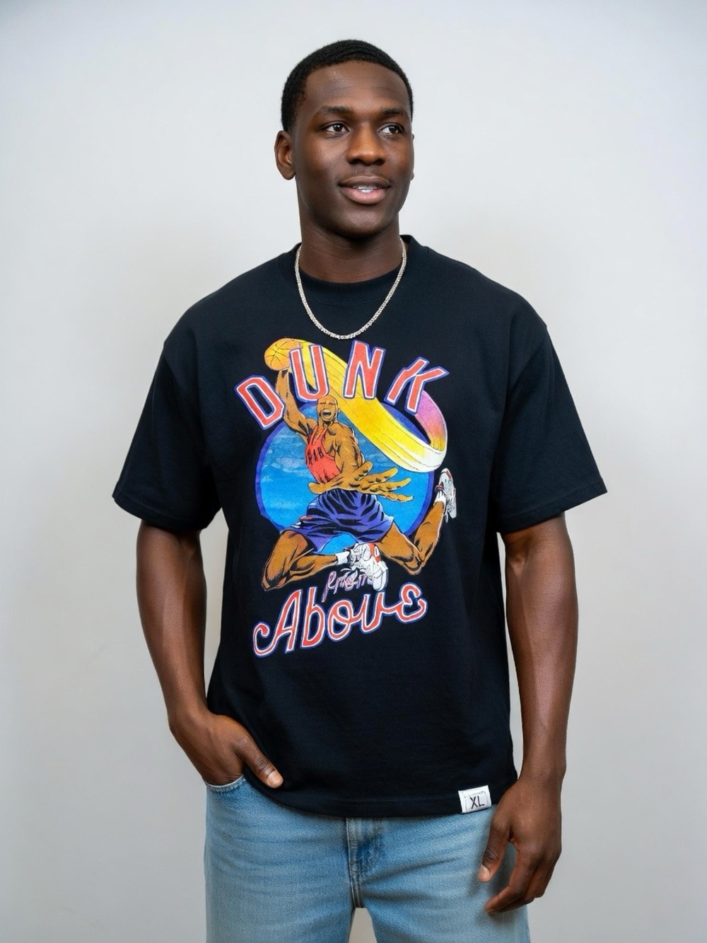 Jordan Black Tee with Vibrant Dunk Graphic